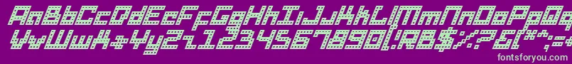 DridHerderItalic Font – Green Fonts on Purple Background