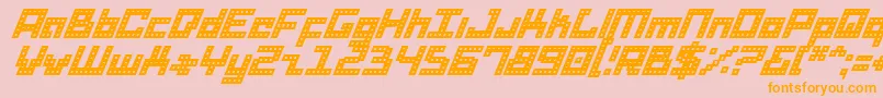 DridHerderItalic Font – Orange Fonts on Pink Background