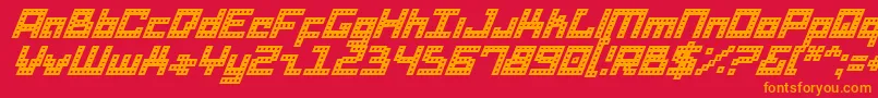 DridHerderItalic Font – Orange Fonts on Red Background