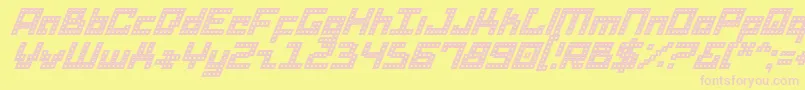 DridHerderItalic Font – Pink Fonts on Yellow Background