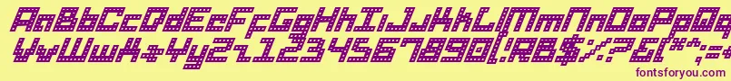 DridHerderItalic Font – Purple Fonts on Yellow Background