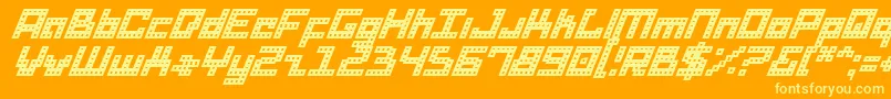 DridHerderItalic Font – Yellow Fonts on Orange Background