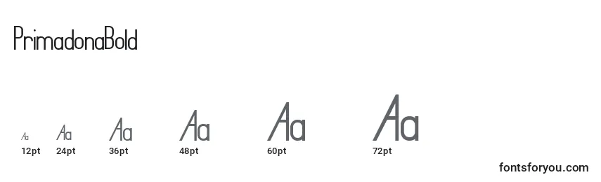 PrimadonaBold Font Sizes