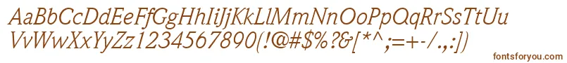 Шрифт QuintessenceSsiItalic – коричневые шрифты на белом фоне