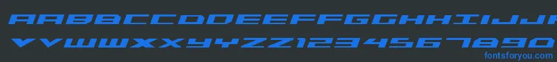 Triremeboldital Font – Blue Fonts on Black Background