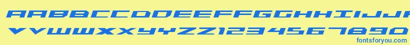 Triremeboldital Font – Blue Fonts on Yellow Background