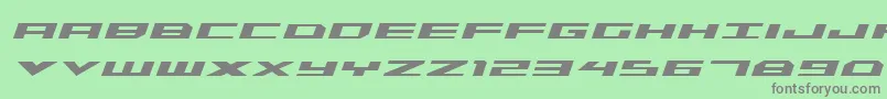 フォントTriremeboldital – 緑の背景に灰色の文字