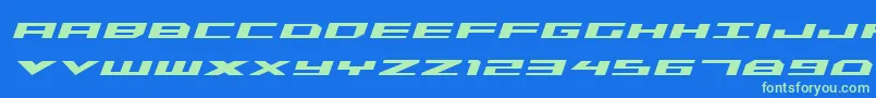 Triremeboldital Font – Green Fonts on Blue Background