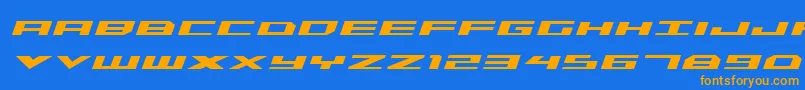 Triremeboldital Font – Orange Fonts on Blue Background