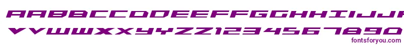 Triremeboldital-Schriftart – Violette Schriften auf weißem Hintergrund