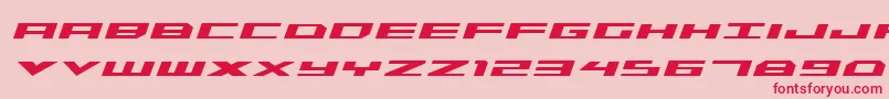 Czcionka Triremeboldital – czerwone czcionki na różowym tle