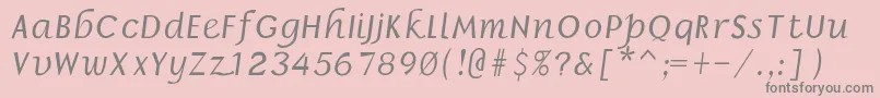 Borrorbolditalic Font – Gray Fonts on Pink Background