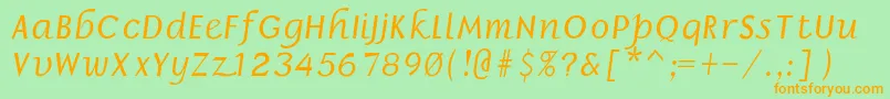 Borrorbolditalic Font – Orange Fonts on Green Background