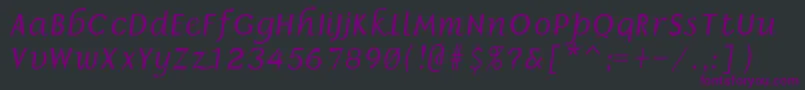 Шрифт Borrorbolditalic – фиолетовые шрифты на чёрном фоне