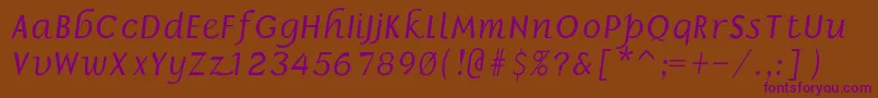 Borrorbolditalic Font – Purple Fonts on Brown Background