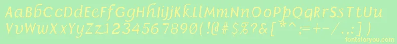 Borrorbolditalic Font – Yellow Fonts on Green Background