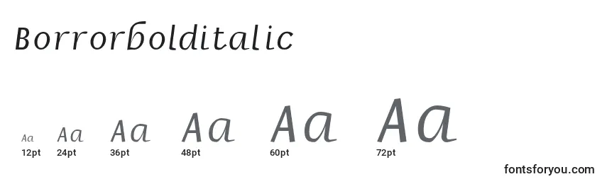 Borrorbolditalic Font Sizes