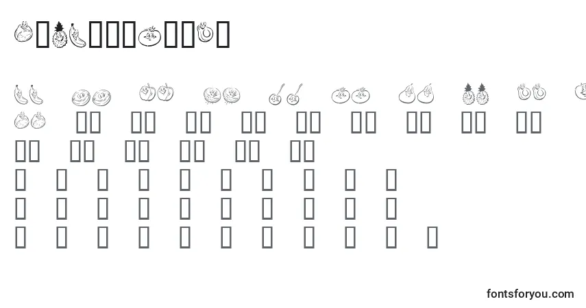 Schriftart KrHappyFruit – Alphabet, Zahlen, spezielle Symbole