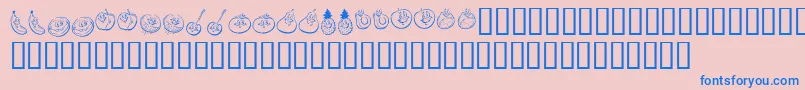 KrHappyFruit Font – Blue Fonts on Pink Background