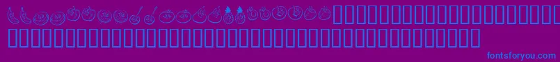 KrHappyFruit Font – Blue Fonts on Purple Background