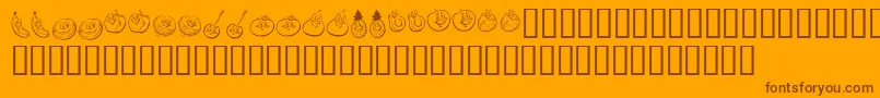 KrHappyFruit Font – Brown Fonts on Orange Background