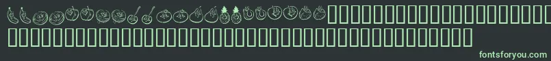 フォントKrHappyFruit – 黒い背景に緑の文字