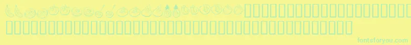Czcionka KrHappyFruit – zielone czcionki na żółtym tle