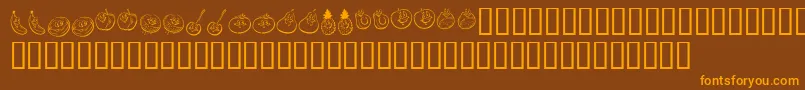 fuente KrHappyFruit – Fuentes Naranjas Sobre Fondo Marrón