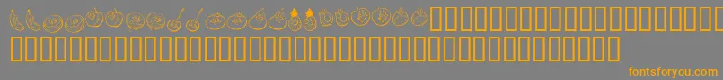 KrHappyFruit-Schriftart – Orangefarbene Schriften auf grauem Hintergrund