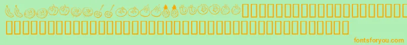 Fonte KrHappyFruit – fontes laranjas em um fundo verde