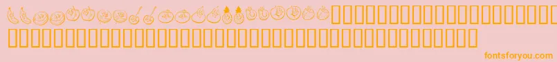 KrHappyFruit-Schriftart – Orangefarbene Schriften auf rosa Hintergrund