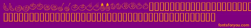 KrHappyFruit-fontti – oranssit fontit violetilla taustalla