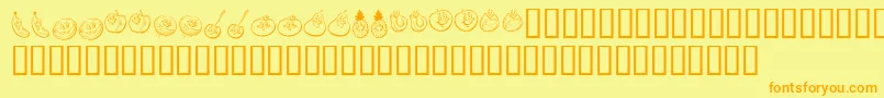 Police KrHappyFruit – polices orange sur fond jaune