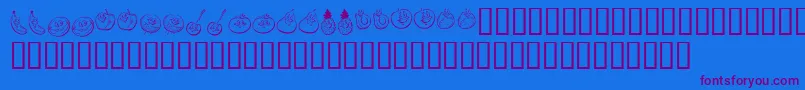 Fonte KrHappyFruit – fontes roxas em um fundo azul