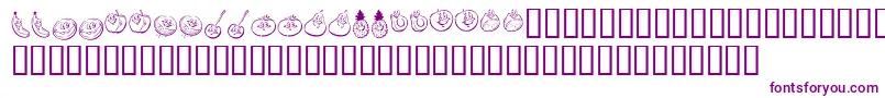 KrHappyFruit Font – Purple Fonts on White Background