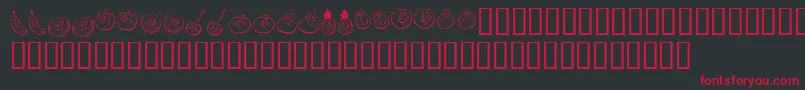 KrHappyFruit Font – Red Fonts on Black Background
