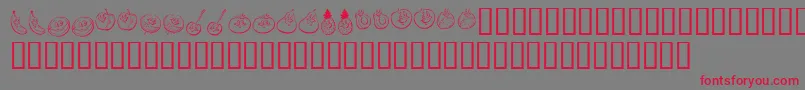 KrHappyFruit Font – Red Fonts on Gray Background