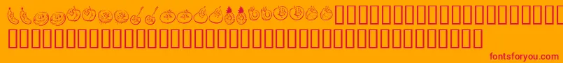 Police KrHappyFruit – polices rouges sur fond orange