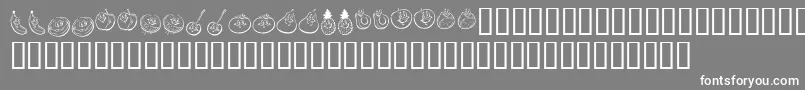 KrHappyFruit Font – White Fonts on Gray Background