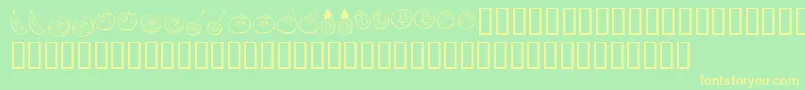 Police KrHappyFruit – polices jaunes sur fond vert