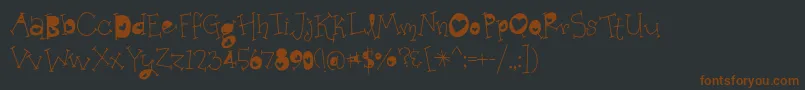 OrganicFridaysHeartAlternates Font – Brown Fonts on Black Background