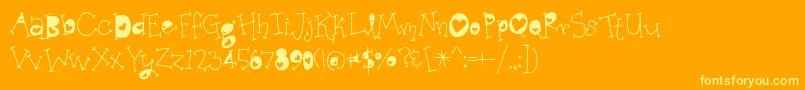 OrganicFridaysHeartAlternates Font – Yellow Fonts on Orange Background