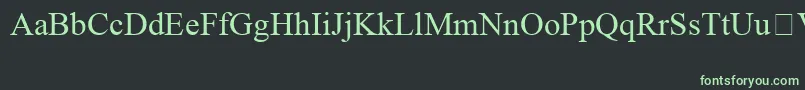 TimesNewRomanSpecialG1-fontti – vihreät fontit mustalla taustalla