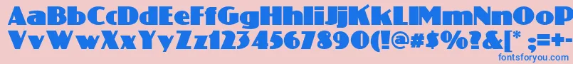 Phatt Font – Blue Fonts on Pink Background