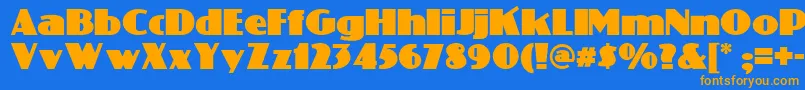 Phatt Font – Orange Fonts on Blue Background