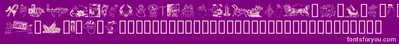 XmasClipart2 Font – Pink Fonts on Purple Background