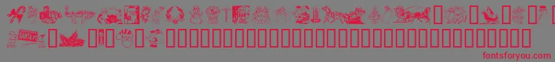 XmasClipart2 Font – Red Fonts on Gray Background