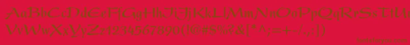fuente PresentLtBoldCondensed – Fuentes Marrones Sobre Fondo Rojo