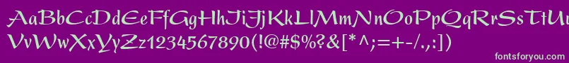 Police PresentLtBoldCondensed – polices vertes sur fond violet