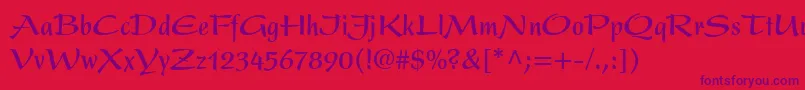 PresentLtBoldCondensed Font – Purple Fonts on Red Background